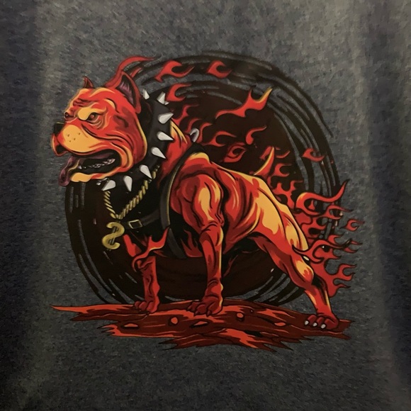 Everyone loves a tee shirt Flaming Pit bull - Picture 1 of 3